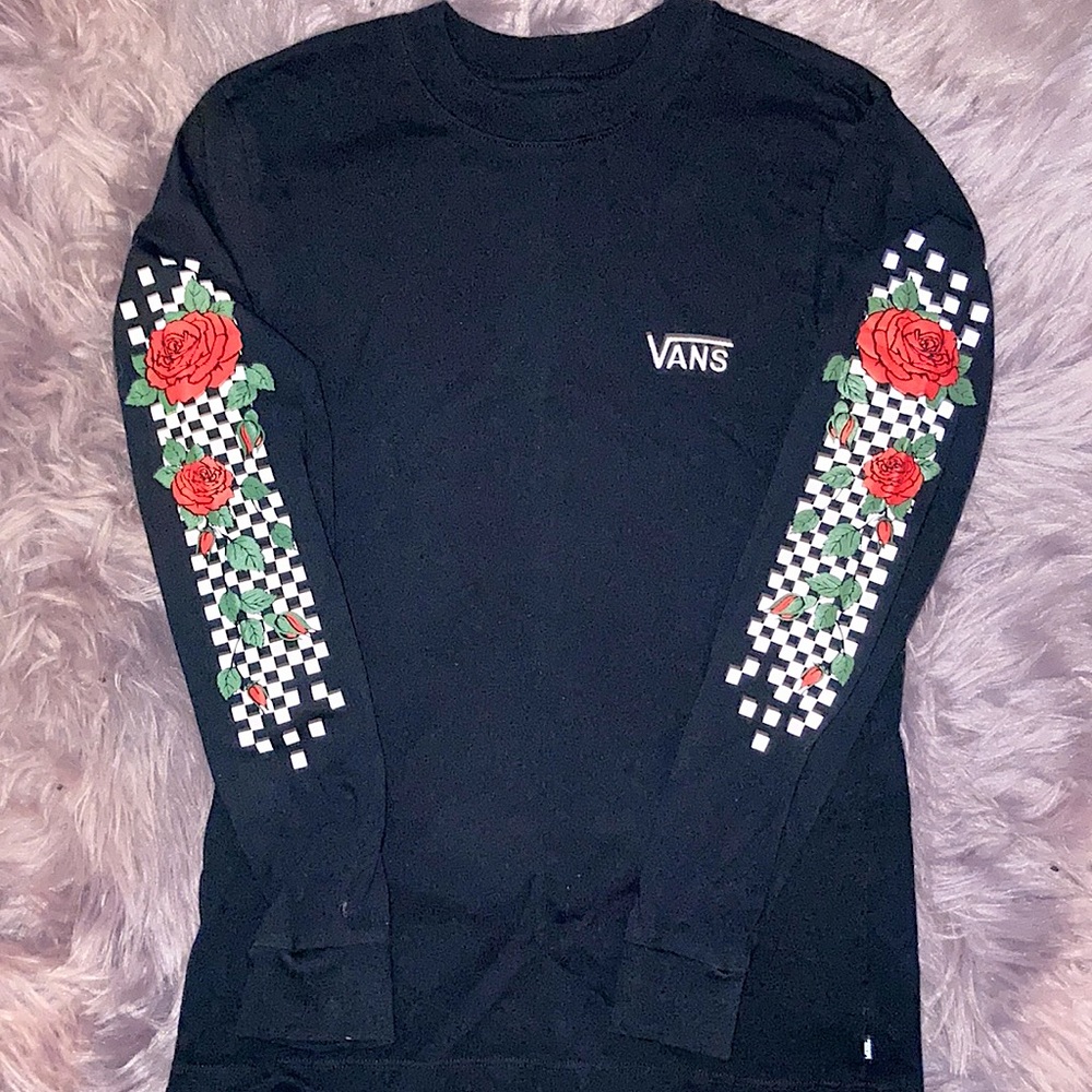 Checkered rose long sleeve